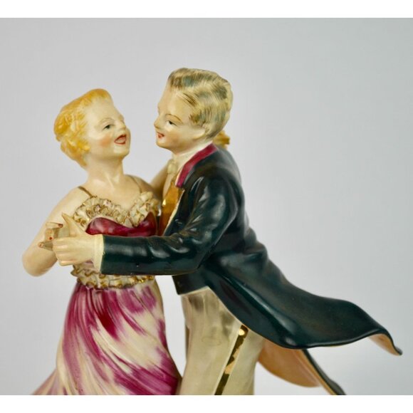Vintage Dancing Couple Pair Figurine LARGE 10" - Picture 2 of 13